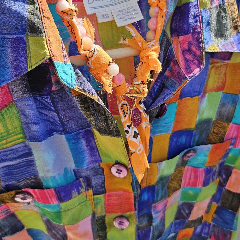 Doncaster Multicolor Patchwork Button Down Shirt - image 4